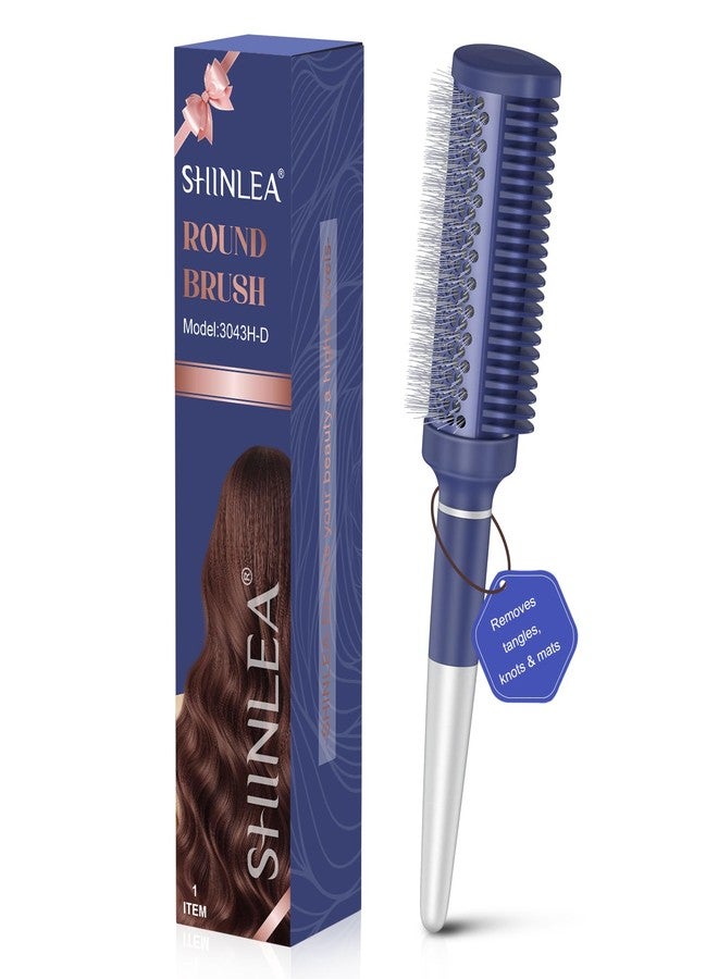 SHINLEA فرشاة شينليا الدائرية المصنوعة من السيراميك لتجفيف الشعر، فرشاة دائرية مطورة حديثًا لتجفيف الشعر مزودة بأخاديد توزيع وشعيرات نايلون، فرشاة شعر مانعة للتشابك للنساء، لون بنفسجي - Image 1